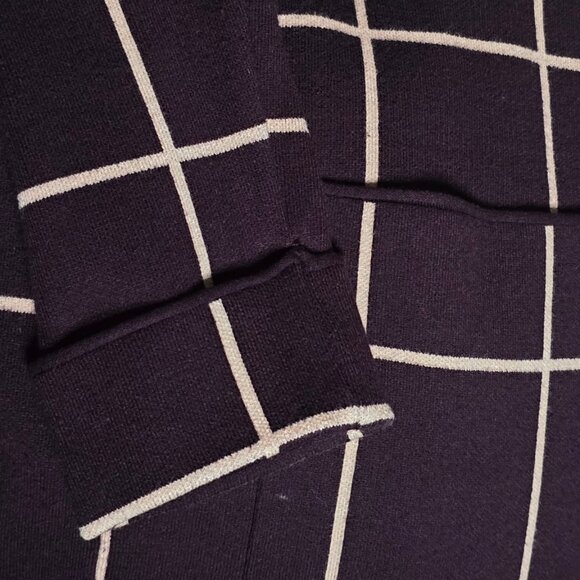 Nine West Windowpane Knit Sweater Blazer / Cardigan Coat - Picture 8 of 10